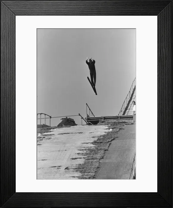 Framed Print : Skiing at Wembley Stadium, London. 30th May 1961 Framed Print : Skiing at Wembley Stadium, London. 30th May 1961