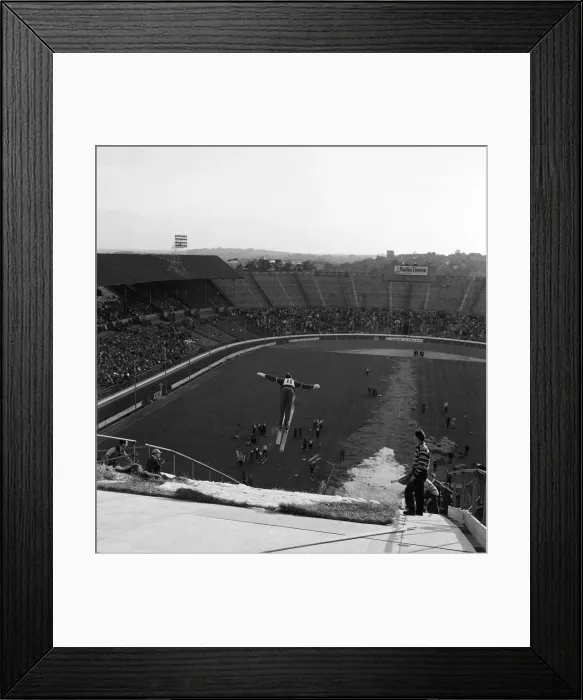 Framed Print : Skiing at Wembley Stadium, London. 30th May 1961 Framed Print : Skiing at Wembley Stadium, London. 30th May 1961