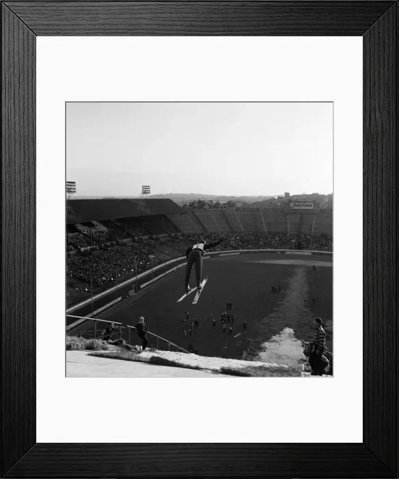 Framed Print : Skiing at Wembley Stadium, London. 30th May 1961