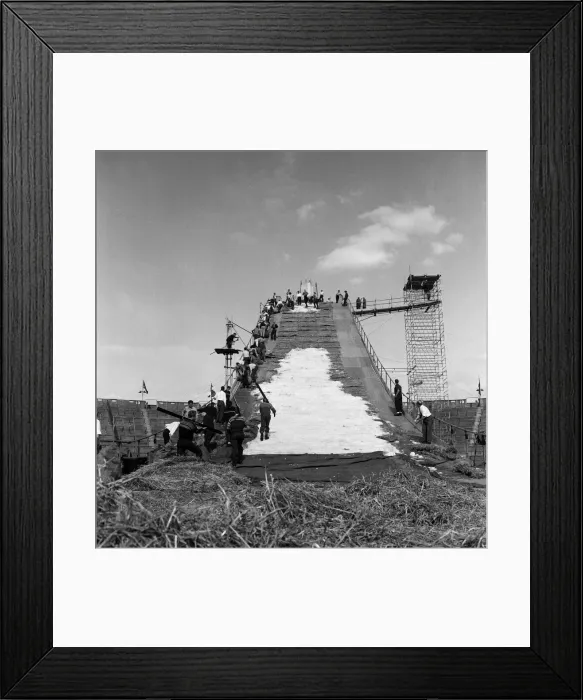 Framed Print : Skiing at Wembley Stadium, London. 30th May 1961 Framed Print : Skiing at Wembley Stadium, London. 30th May 1961