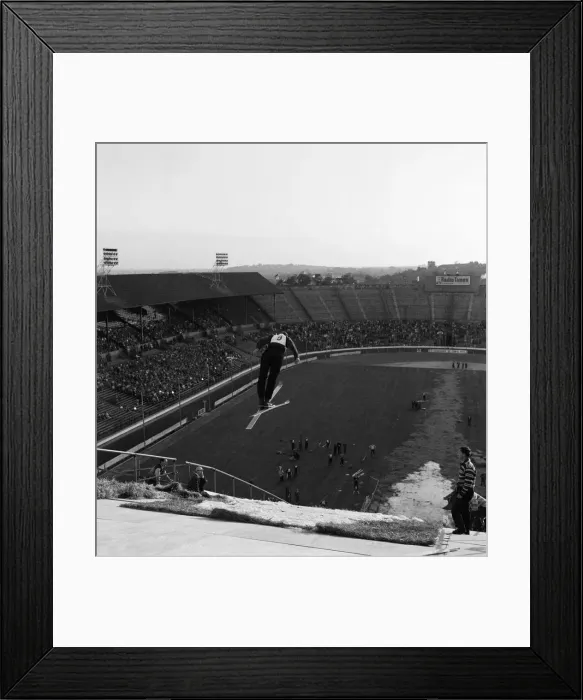 Framed Print : Skiing at Wembley Stadium, London. 30th May 1961