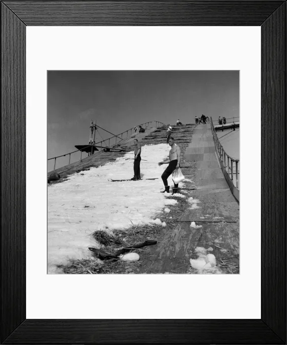 Framed Print : Skiing at Wembley Stadium, London. 30th May 1961 Framed Print : Skiing at Wembley Stadium, London. 30th May 1961
