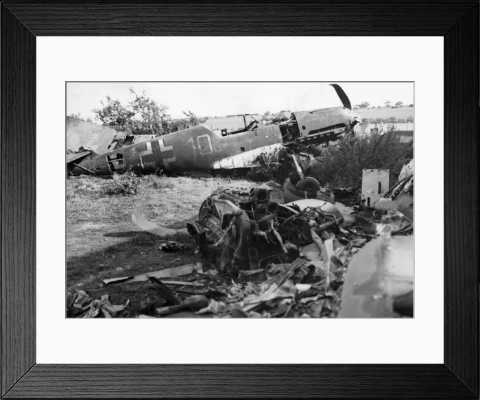 Framed Print : A German fighter brought down over Kent. September 1940 Framed Print : A German fighter brought down over Kent. September 1940