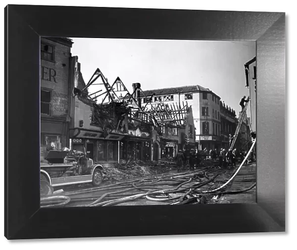 Scene showing the bomb damage in Norwich, Norfolk following an air raid by the German