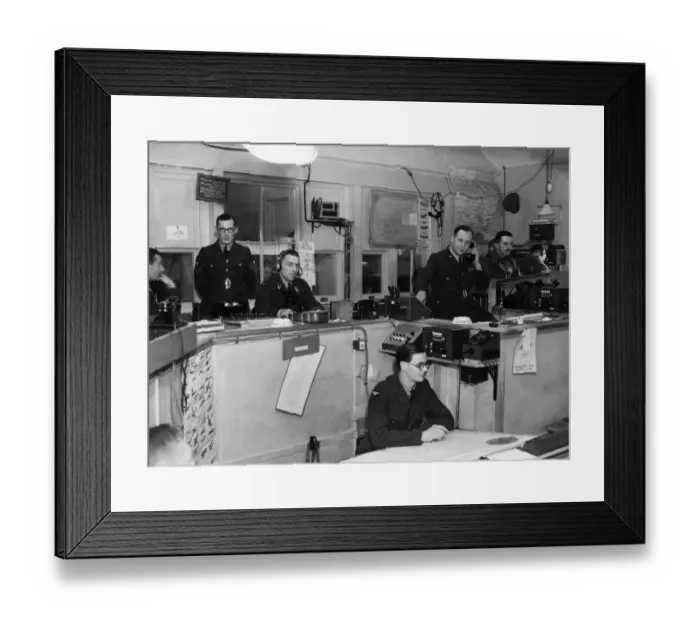 Framed Print : Interior of the Sector G Operations Room at Duxford, Cambridgeshire