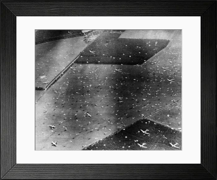 Framed Print : Picture taken from a reconnaissance Spitfire showing gliders Framed Print : Picture taken from a reconnaissance Spitfire showing gliders