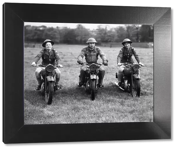 New recruits of the Auxiliary territorial Service (ATS) motor cycle section training as
