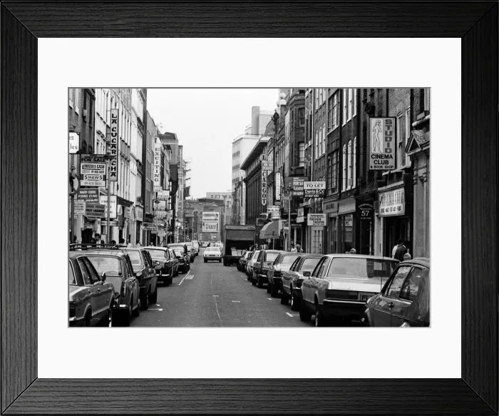 Framed Print : General views of Soho, London. 16th August 1980 Framed Print : General views of Soho, London. 16th August 1980