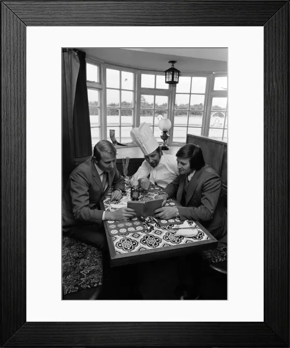 Framed Print : Pub landlords in Appleton Wiske, North Yorkshire, learn Russian. 1972 Framed Print : Pub landlords in Appleton Wiske, North Yorkshire, learn Russian. 1972