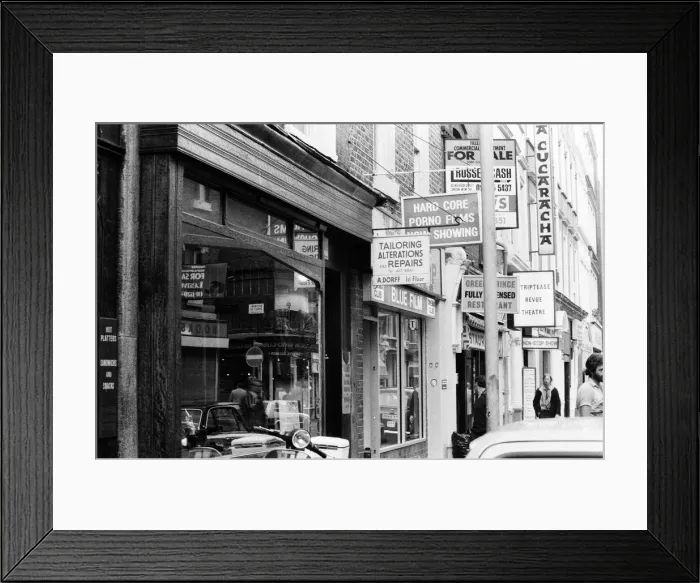 Framed Print : General views of Soho, London. 16th August 1980 Framed Print : General views of Soho, London. 16th August 1980