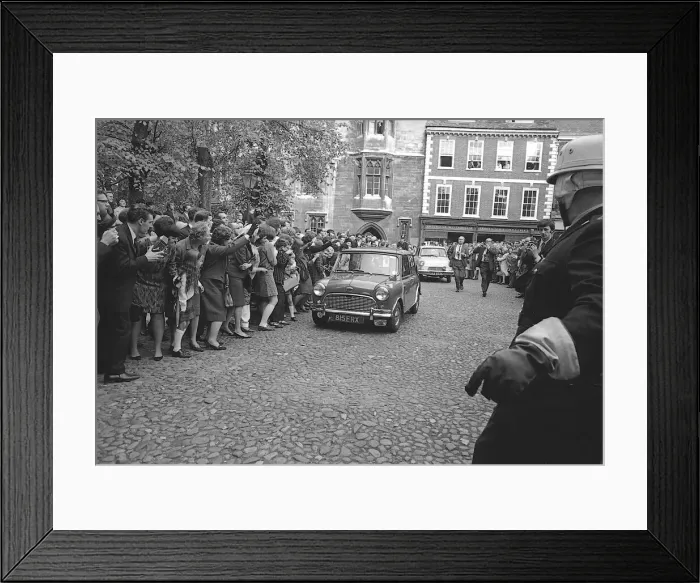 Framed Print : Prince Charles arrives at Trinity College. 8 / 10 / 67. 9761 / E Framed Print : Prince Charles arrives at Trinity College. 8 / 10 / 67. 9761 / E