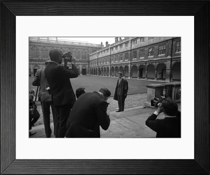 Framed Print : Prince Charles arrives a Trinity College. 8 / 10 / 67. 9758 / E Framed Print : Prince Charles arrives a Trinity College. 8 / 10 / 67. 9758 / E