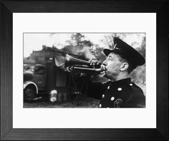 Framed Print : Bugler of the National Fire Service 34 Division (Ealing Framed Print : Bugler of the National Fire Service 34 Division (Ealing