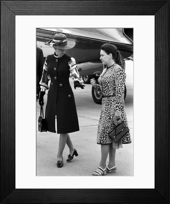 Framed Print : Princess Margaret arrives at Heathrow Airport from Exeter
