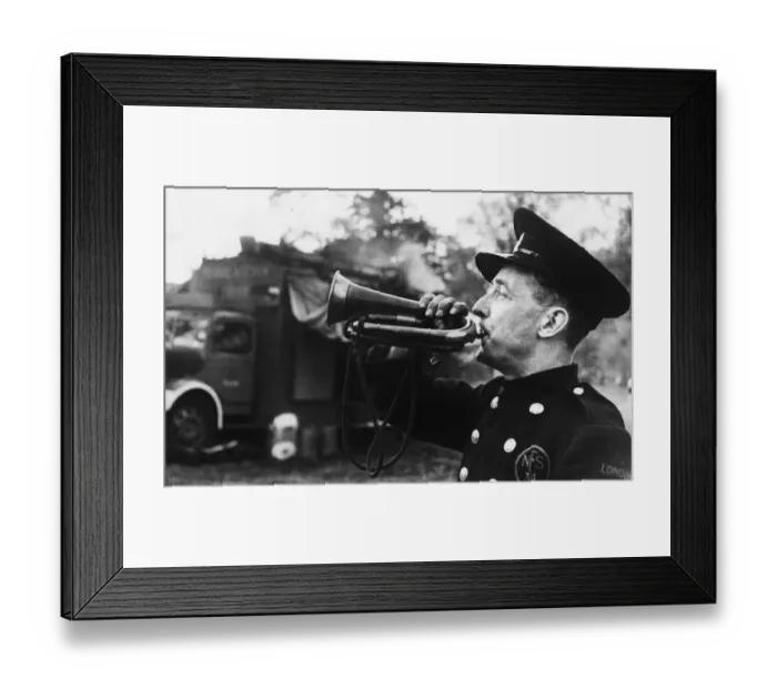 Framed Print : Bugler of the National Fire Service 34 Division (Ealing Framed Print : Bugler of the National Fire Service 34 Division (Ealing