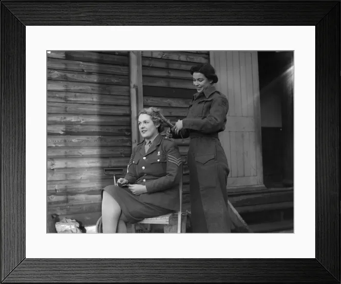 Framed Print : Women of the ATS who are operate the height finder optics at an anti aircraft battery in Framed Print : Women of the ATS who are operate the height finder optics at an anti aircraft battery in