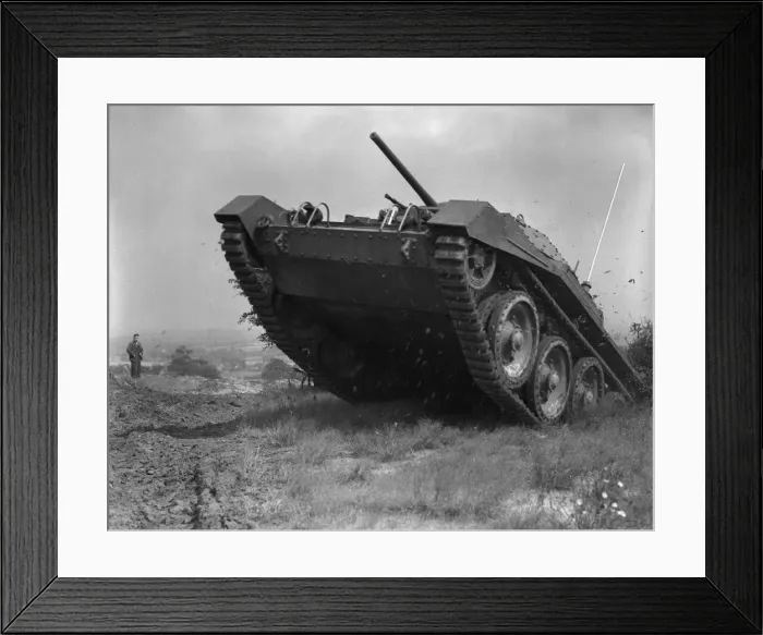 Framed Print : Valentine tanks straight off the production line are put through their paces at Leyland Framed Print : Valentine tanks straight off the production line are put through their paces at Leyland