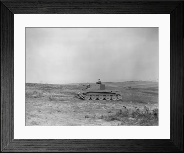Framed Print : A prototype Cromwell tank is put through its pace for King George VI Framed Print : A prototype Cromwell tank is put through its pace for King George VI