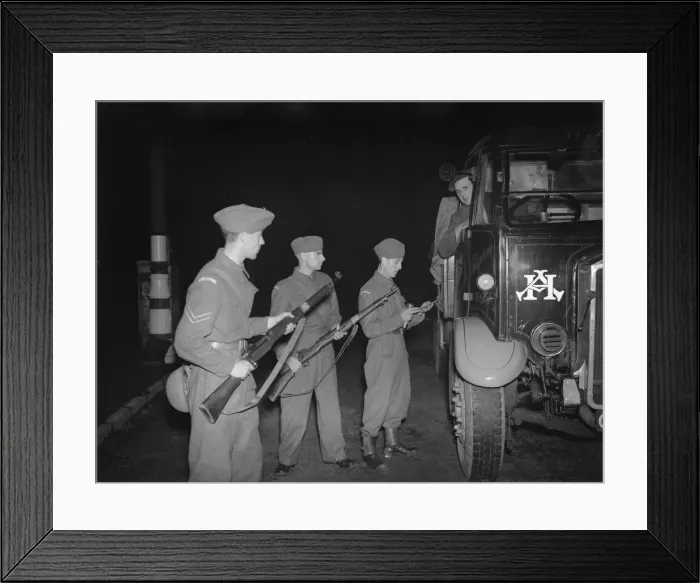 Framed Print : Home Guard Round Up Enemy'in Birmingham All-Night Test Framed Print : Home Guard Round Up Enemy'in Birmingham All-Night Test