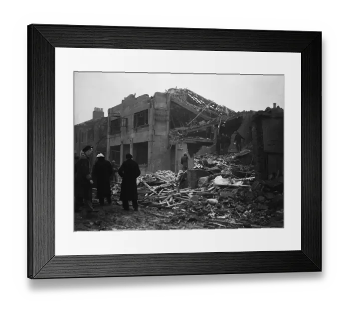 Framed Print : The Blitz was a German bombing campaign against the United Kingdom during the Second Framed Print : The Blitz was a German bombing campaign against the United Kingdom during the Second