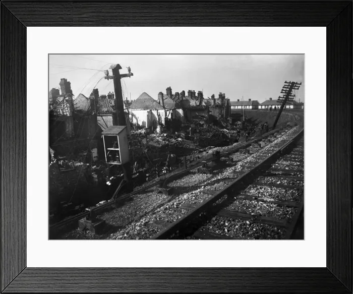 Framed Print : The Blitz was a German bombing campaign against the United Kingdom during the Second Framed Print : The Blitz was a German bombing campaign against the United Kingdom during the Second