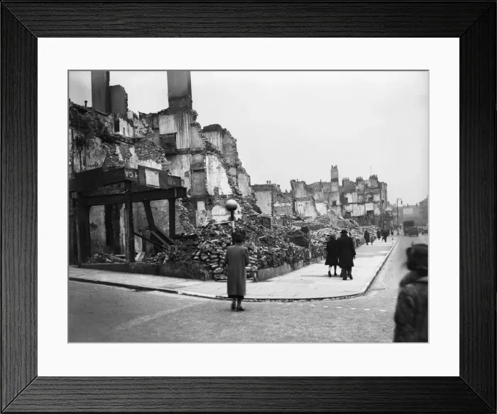 Framed Print : The Blitz was a German bombing campaign against the United Kingdom during the Second Framed Print : The Blitz was a German bombing campaign against the United Kingdom during the Second