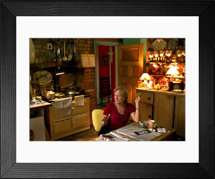 Framed Print : Author Sue Townsend in her house in Leicester - July 1999