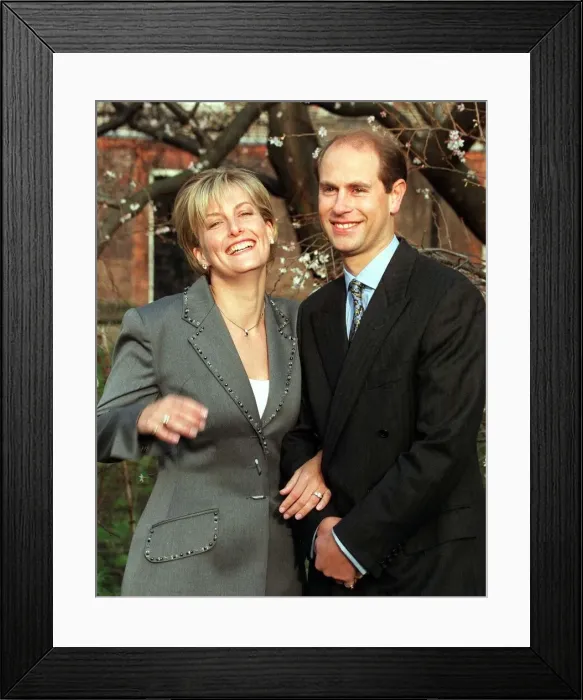 Framed Print : SOPHIE RHYS-JONES AND PRINCE EDWARD - ENGAGEMENT - 06  /  01  /  1999