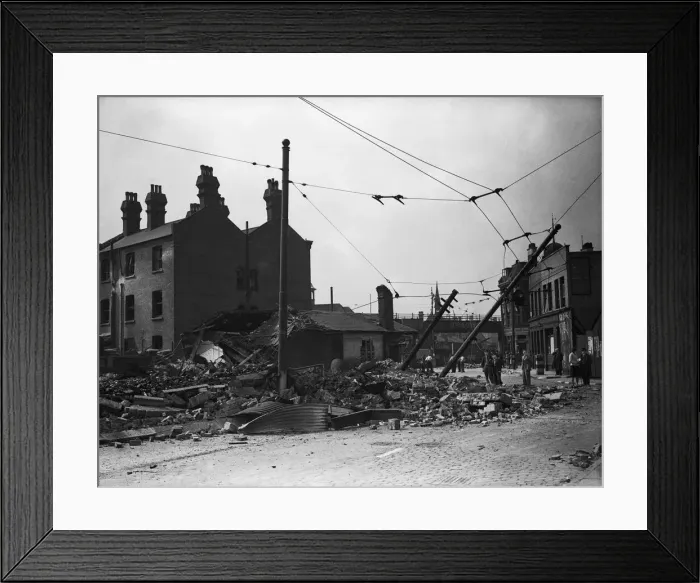Framed Print : The Blitz was a German bombing campaign against the United Kingdom during the Second Framed Print : The Blitz was a German bombing campaign against the United Kingdom during the Second