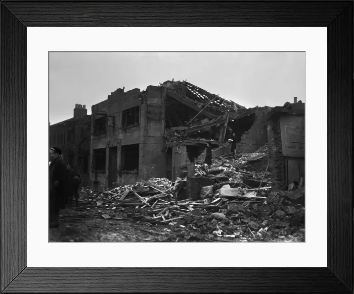 Framed Print : The Blitz was a German bombing campaign against the United Kingdom during the Second Framed Print : The Blitz was a German bombing campaign against the United Kingdom during the Second