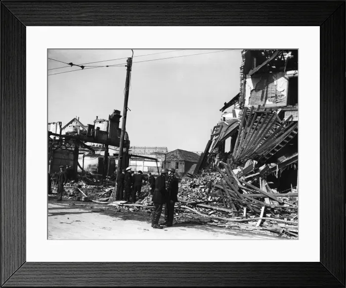 Framed Print : The Blitz was a German bombing campaign against the United Kingdom during the Second Framed Print : The Blitz was a German bombing campaign against the United Kingdom during the Second