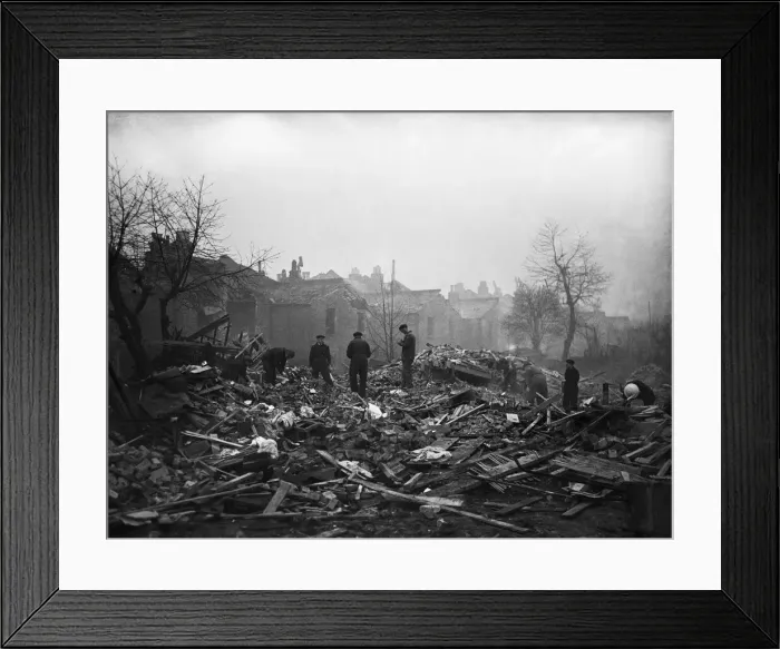 Framed Print : The Blitz was a German bombing campaign against the United Kingdom during the Second Framed Print : The Blitz was a German bombing campaign against the United Kingdom during the Second