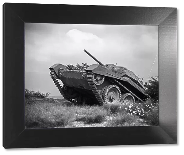 Valentine tanks on exercise on Salisbury Plain during Second World War