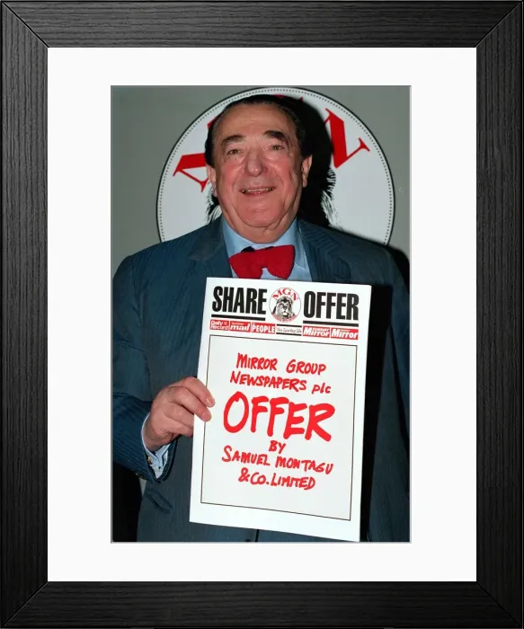Framed Print : ROBERT MAXWELL AT MIRROR GROUP NEWSPAPERS PRESS CONFERENCE - 1991