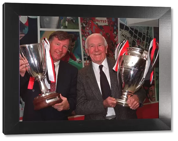 Sir Alex Ferguson and Sir Matt Busby with the European Cup Winners Cup