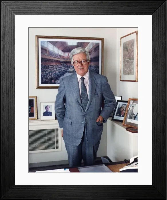 Framed Print : Sir Geoffrey Howe in his office - September 1994 Framed Print : Sir Geoffrey Howe in his office - September 1994