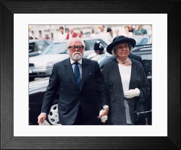 Framed Print : Sir Richard Attenborough and wife Sheila - July 1995 Framed Print : Sir Richard Attenborough and wife Sheila - July 1995