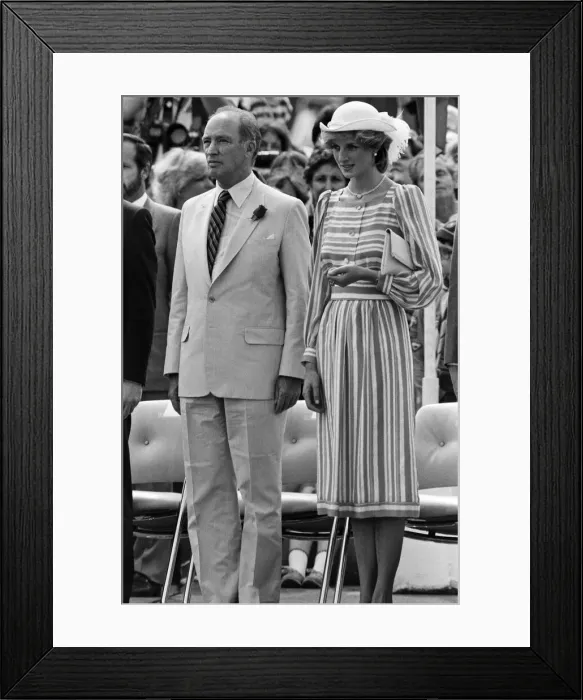 Framed Print : Diana, Princess of Wales in Ottawa, Canada, with Prime Minister Pierre Trudeau