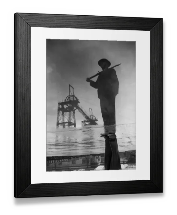 Framed Print : The reflection of a member of the Home Guard. Seen here in a puddle at an un-named Framed Print : The reflection of a member of the Home Guard. Seen here in a puddle at an un-named