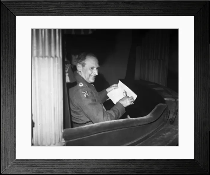 Framed Print : Field Marshal Bernard Montgomery seen here enjoying the play Framed Print : Field Marshal Bernard Montgomery seen here enjoying the play