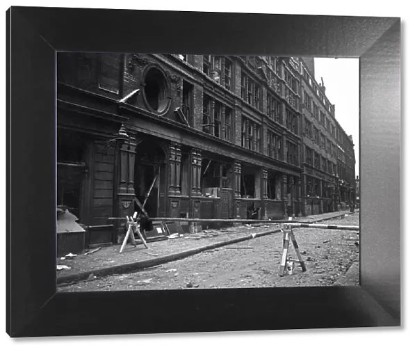 Damage to Fetter Lane, London following a V1 explosion in the capital. 19th July 1944