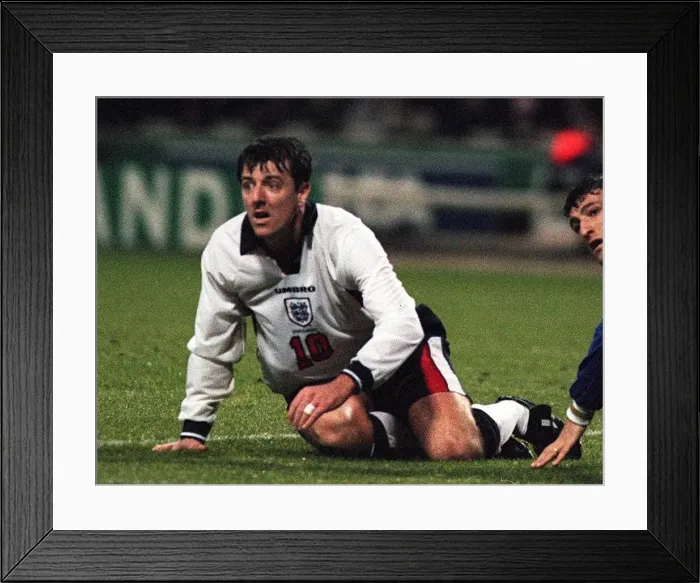 Framed Print : Matthew Le Tissier Footballer for England pictured during the World Cup Qualyfier against