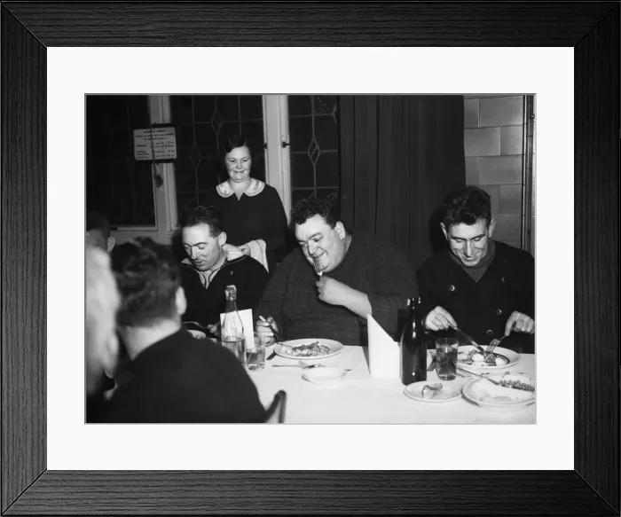 Framed Print : Petty Office Cock (right) survivor of the sinking of HMS Hardy at Narvik seen here Framed Print : Petty Office Cock (right) survivor of the sinking of HMS Hardy at Narvik seen here