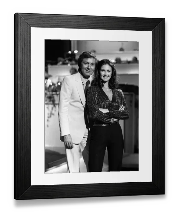 Framed Print : Lynda Carter american actress and singer with Des O Connor Aug 80