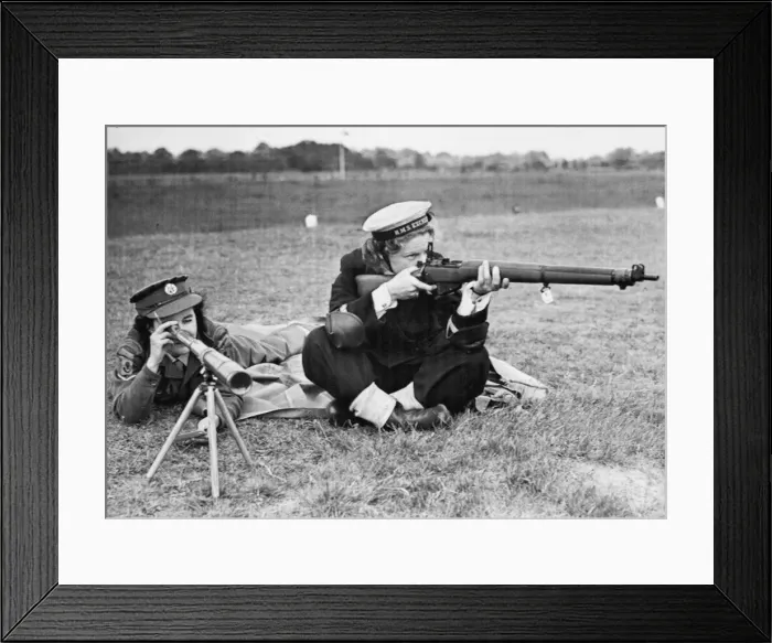 Framed Print : A. T. S. members taking part in the fortnight shoot for the first time Framed Print : A. T. S. members taking part in the fortnight shoot for the first time