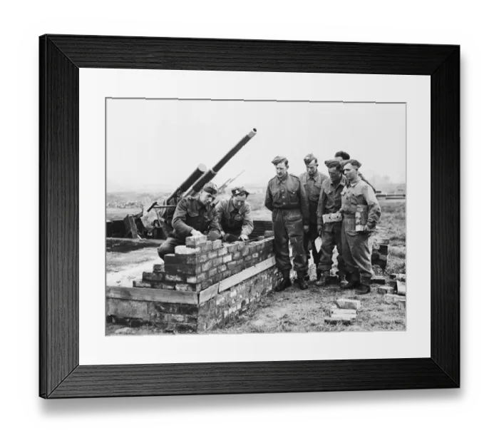 Framed Print : One of the activities on this North-Eastern gun sight is learning how to become brick