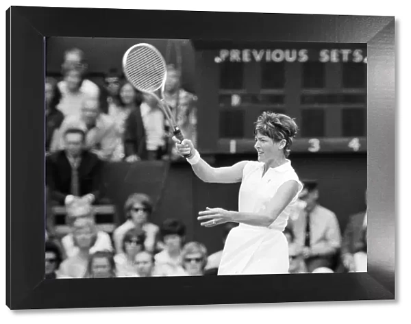 1971 Wimbledon Ladies Singles Final. Margaret Court in action. 2nd July 1971