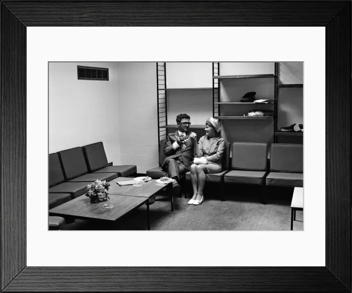 Framed Print : Councillor Philip Bond, Chairman of Skelmersdale and Holland council sits with his Framed Print : Councillor Philip Bond, Chairman of Skelmersdale and Holland council sits with his