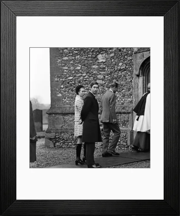 Framed Print : Members of the Royal Family at Hillington Church, Kings Lynn