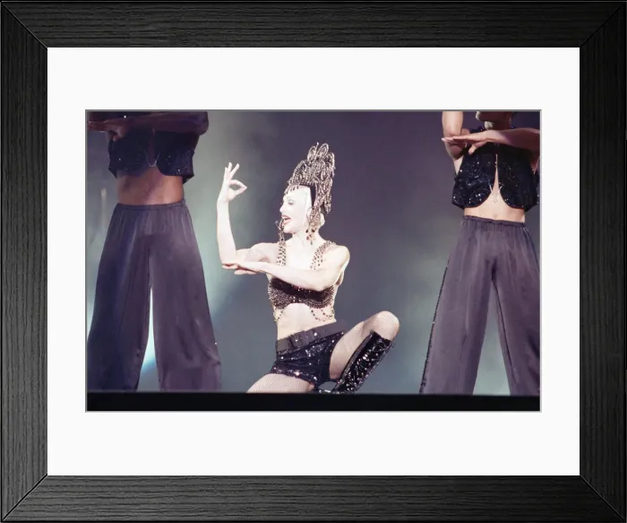 Framed Print : Madonna in concert. The Girlie Show World Tour, Wembley Stadium. 25th September 1993 Framed Print : Madonna in concert. The Girlie Show World Tour, Wembley Stadium. 25th September 1993